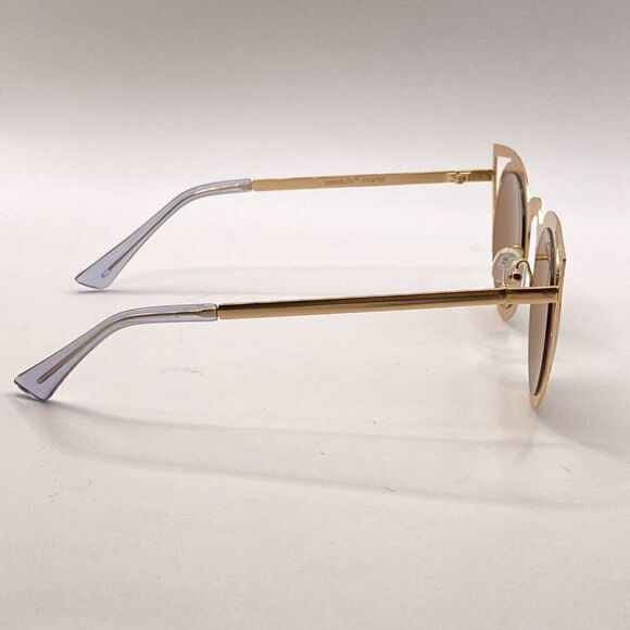 Women Matte Gold Frames Tan Lenses Avant Garde Sunglasses With Case New main image 5